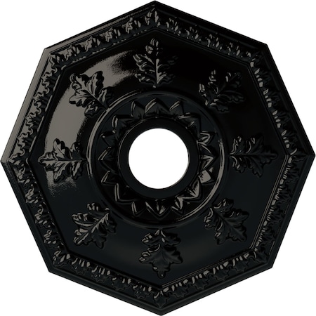 Ekena Millwork Nottingham Ceiling Medallion (Fits Canopies up to 4 5/8"), 18"OD x 3 1/2"ID x 1 1/2"P, Black Pearl CM18NTBPS